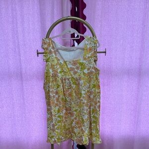 Petal & Pup Floral Mini Dress - White and Yellow